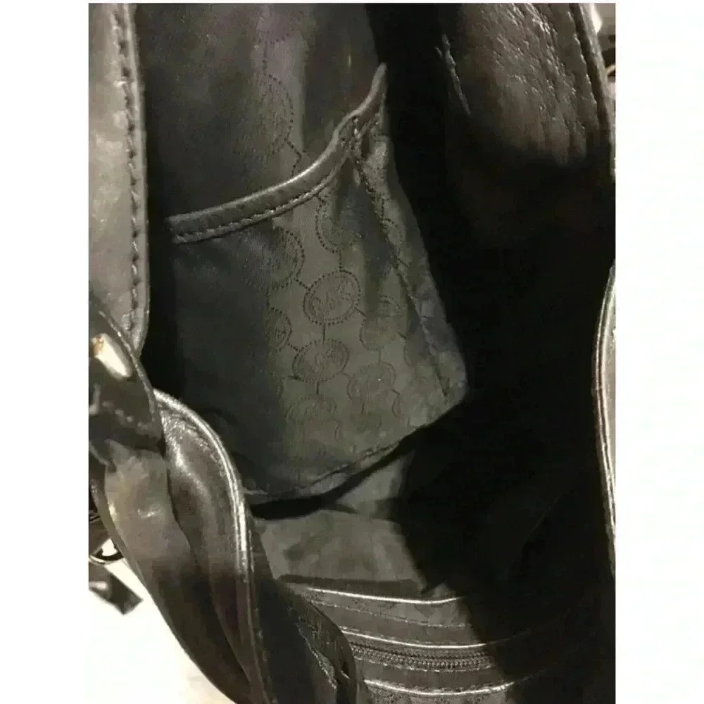 Michael kors black leather hobo handbag